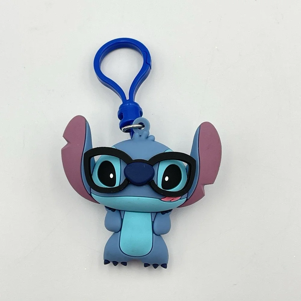 Lilo & Stitch‎ With Glasses Figural Keychain Series 2 Rubber Bag Clip Like New